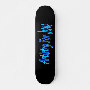 Artistry For Jesus 3 Crosses Blue Skateboard
