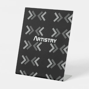 Artistry text  Arrows Image Signs Pedestal Sign