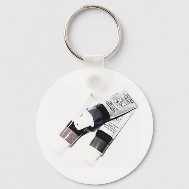 Artist's Acrylic Paint Tubes Picture Key Ring (Front)