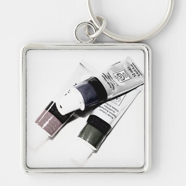 Artist's Acrylic Paint Tubes Picture Key Ring (Front)