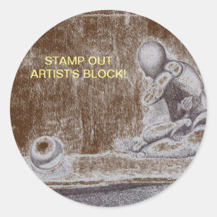 Artists and creative people dread artist's block   classic round sticker