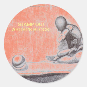 Artists and creative people dread artist's block   classic round sticker