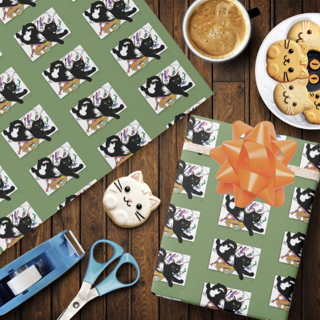 Artist's Black Cat Wrapping Paper (Creator Uploaded)