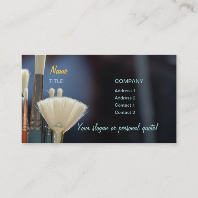 Artist's Brush Business Cards (Front)