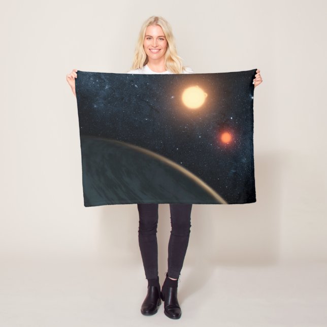 Artist's Concept Illustrating Kepler-16b. Fleece Blanket (In Situ)