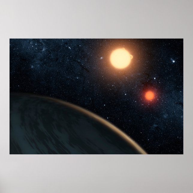 Artist's Concept Illustrating Kepler-16b. Poster (Front)