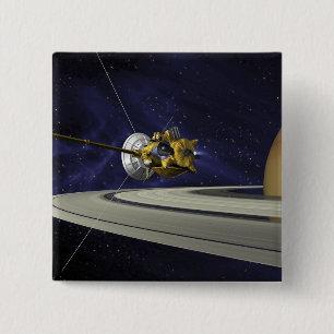 Artists concept of Cassini 15 Cm Square Badge