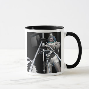 Artist's concept of future space exploration mug
