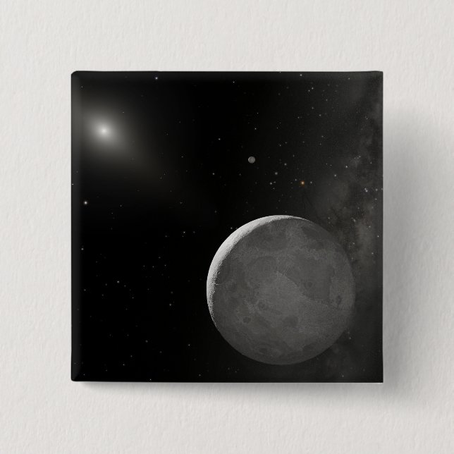 Artist's concept of Kuiper Belt object 15 Cm Square Badge (Front)