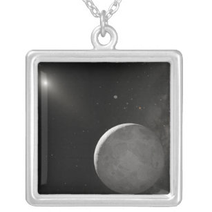 Artist's concept of Kuiper Belt object Silver Plated Necklace