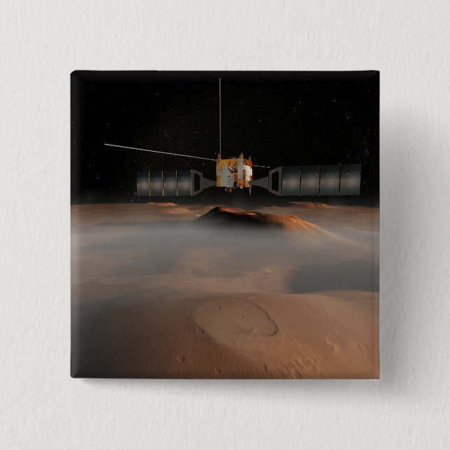 Artist's concept of Mars Express spacecraft 15 Cm Square Badge (Front)