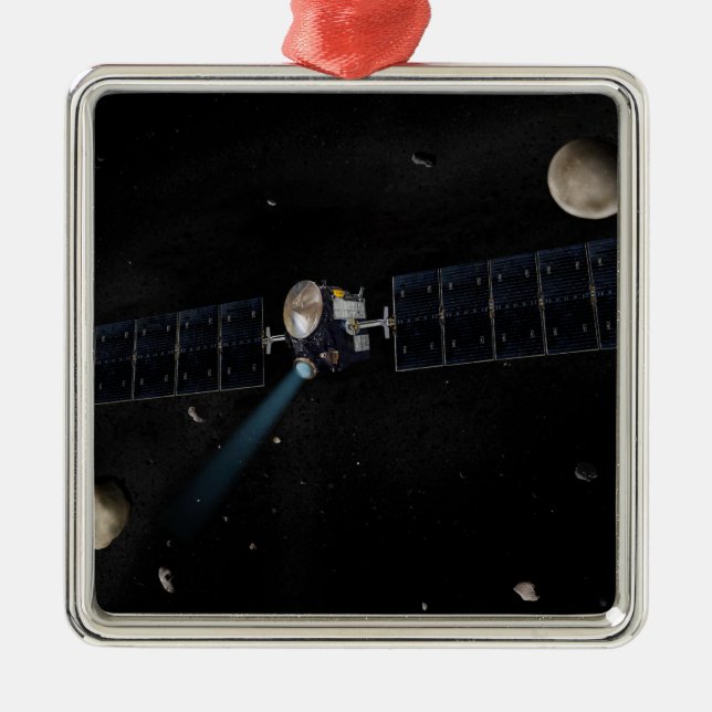 Artist's concept of the Dawn spacecraft in orbi Metal Ornament (Front)