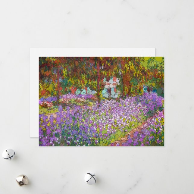 Artist's Garden at Giverny by After Claude Monet Holiday Card (Front/Back In Situ)