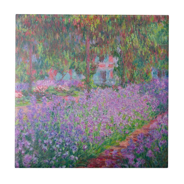 Artist's Garden at Giverny by Claude Monet Ceramic Tile (Front)