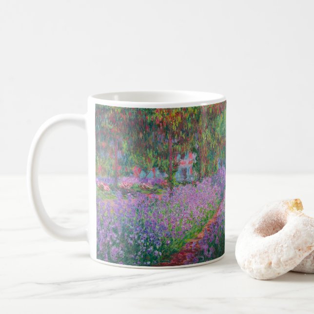 Artist's Garden at Giverny by Claude Monet Coffee Mug (With Donut)