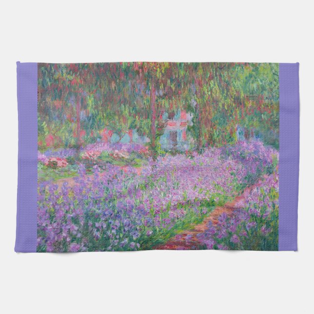 Artist's Garden at Giverny by Claude Monet Tea Towel (Horizontal)