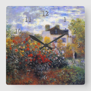 Artist's Garden in Argenteuil Square Wall Clock