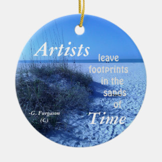ARTISTS LEAVE FOOTPRINTS CERAMIC ORNAMENT