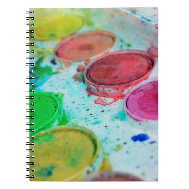 Artists Multicolored Watercolor Paint Palette Notebook (Front)
