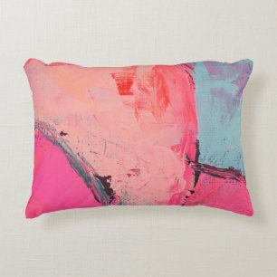 Artists oil paints multicolored closeup abstract b decorative cushion