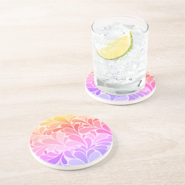 Artist's Paint Rainbow Sandstone Beverage Coasters (Side)