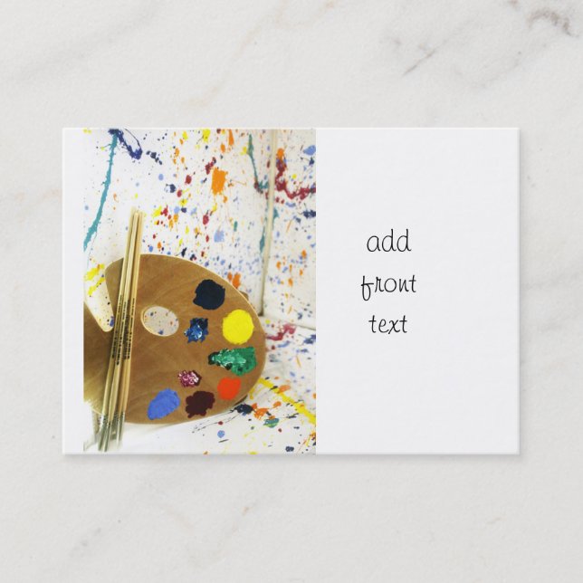 Artists Paint Splatter And Palette of Paint Business Card (Front)