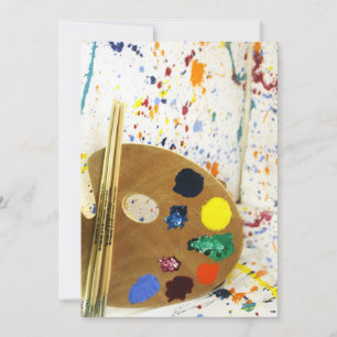 Artists Paint Splatter And Palette of Paint Invitation