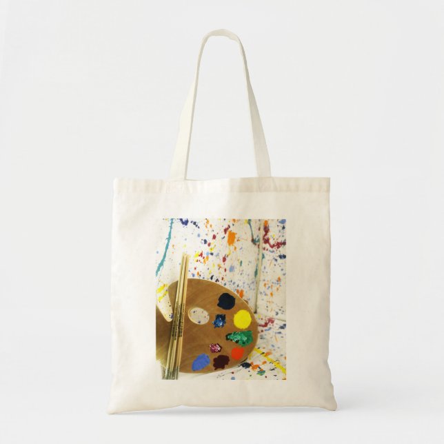 Artists Paint Splatter And Palette of Paint Tote Bag (Front)