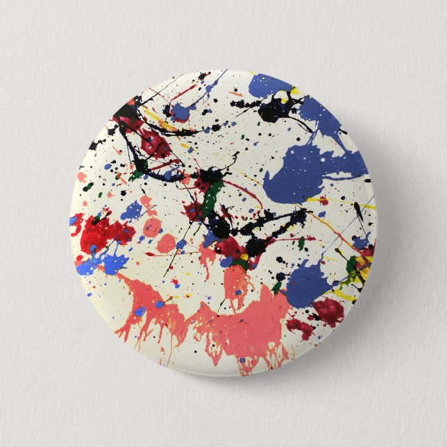 Artists Paint Splatter Background 6 Cm Round Badge (Front)