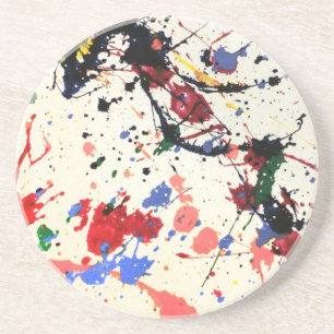 Artists Paint Splatter Background Coaster