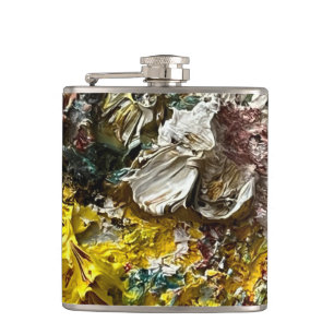 Artist's palette #1 hip flask