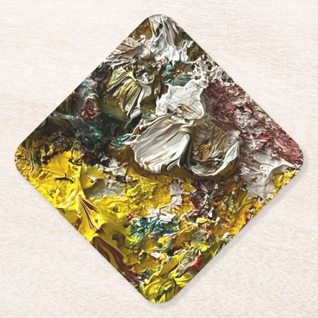 Artist's palette #1 paper coaster (Front)