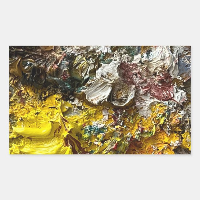 Artist's palette #1 rectangular sticker (Front)