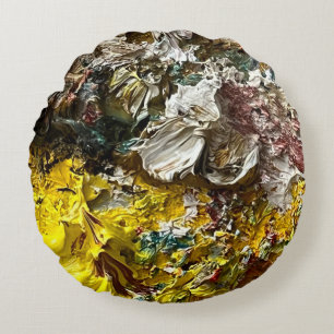 Artist's palette #1 round cushion