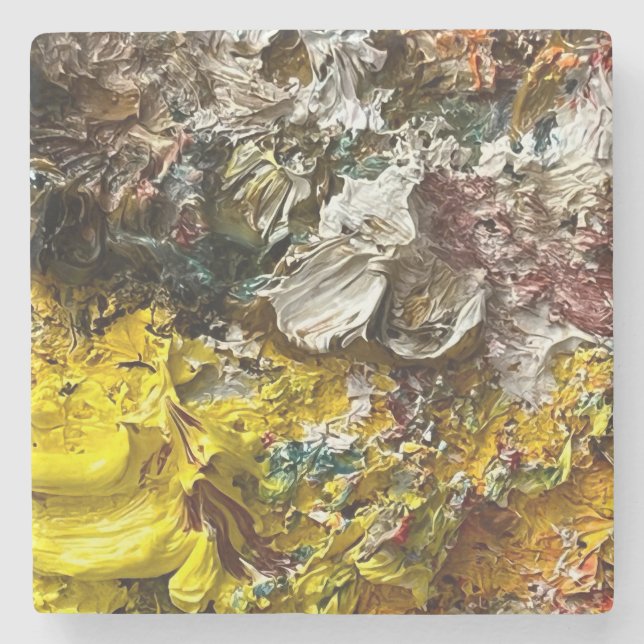 Artist's palette #1 stone coaster (Front)