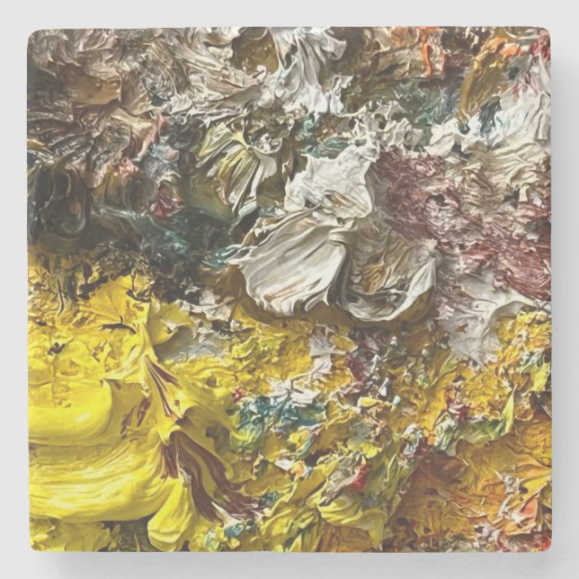 Artist's palette #1 stone coaster (Front)