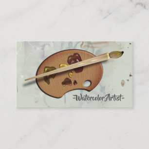 Artists Palette And Paintbrush Business Card