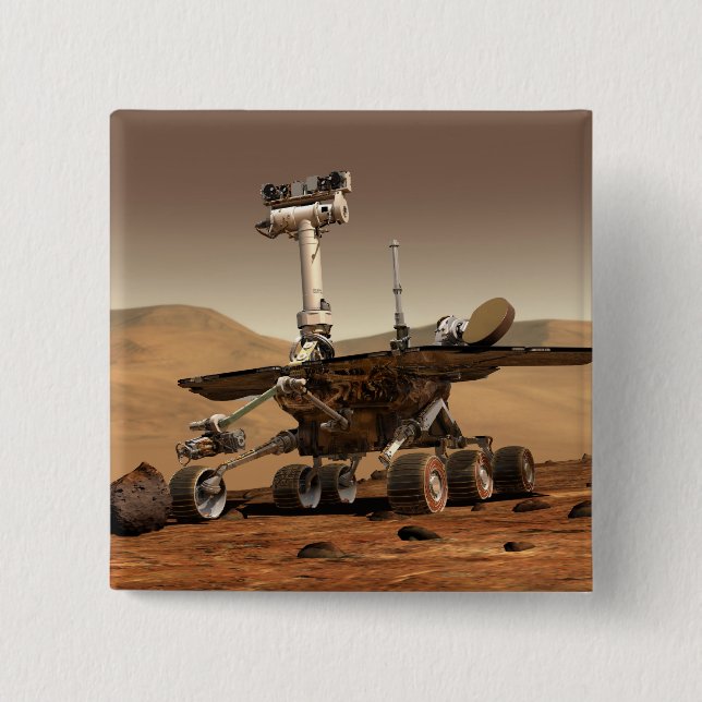 Artist's Rendition of Mars Rover 15 Cm Square Badge (Front)