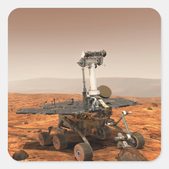Artists rendition of Mars Rover Square Sticker (Front)