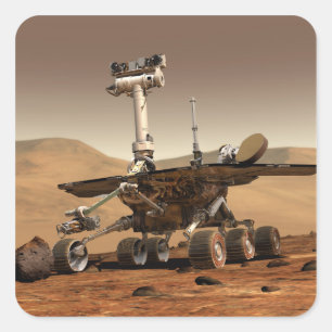 Artist's Rendition of Mars Rover Square Sticker