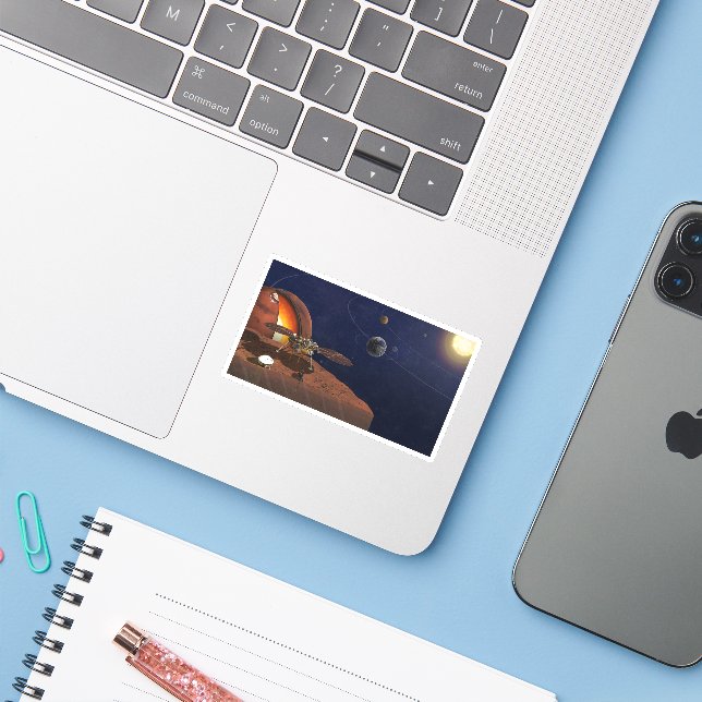 Artist's Rendition Of The Insight Lander. (Laptop w/ iPhone)