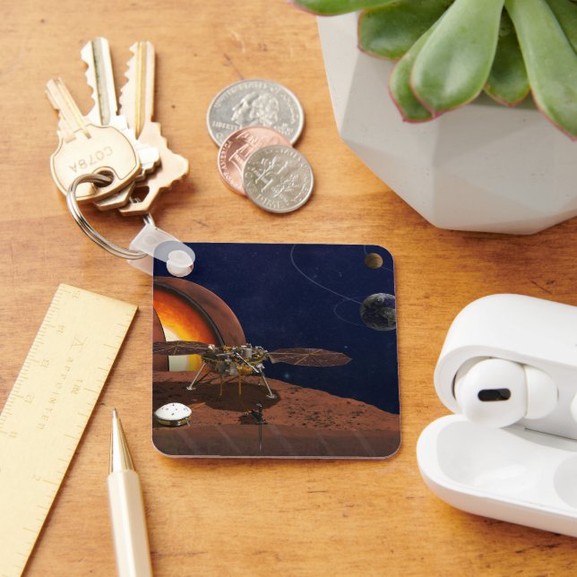 Artist's Rendition Of The Insight Lander. Key Ring (Desk)