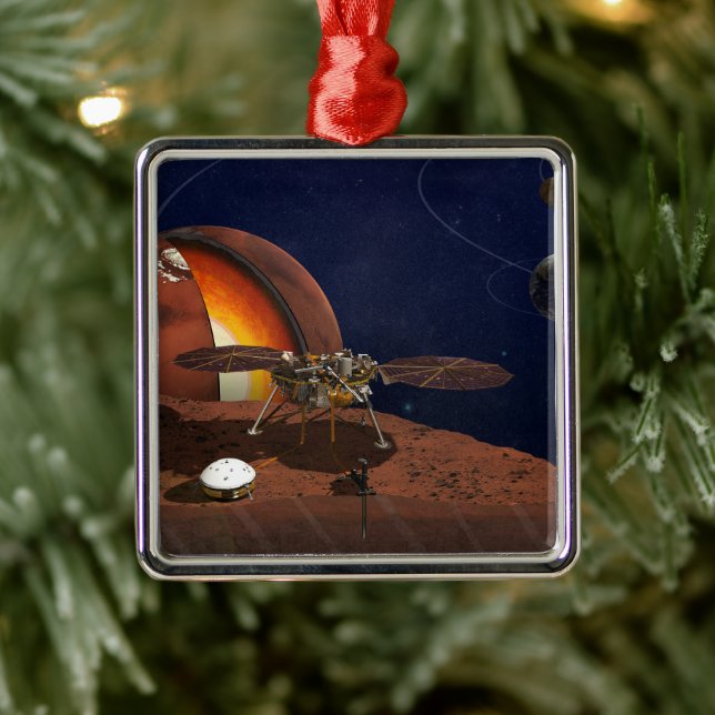 Artist's Rendition Of The Insight Lander. Metal Ornament (Tree)