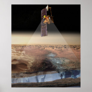 Artist's View of Odyssey Detecting Ice Poster