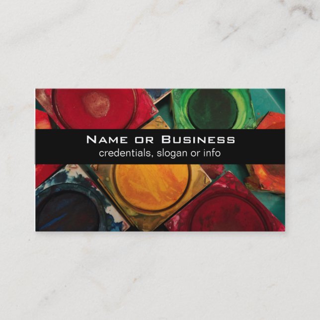 Artists Watercolor Paint Box Palette Business Card (Front)