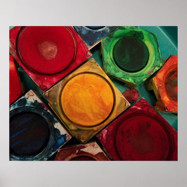 Artists Watercolor Paint Box Palette Poster (Front)