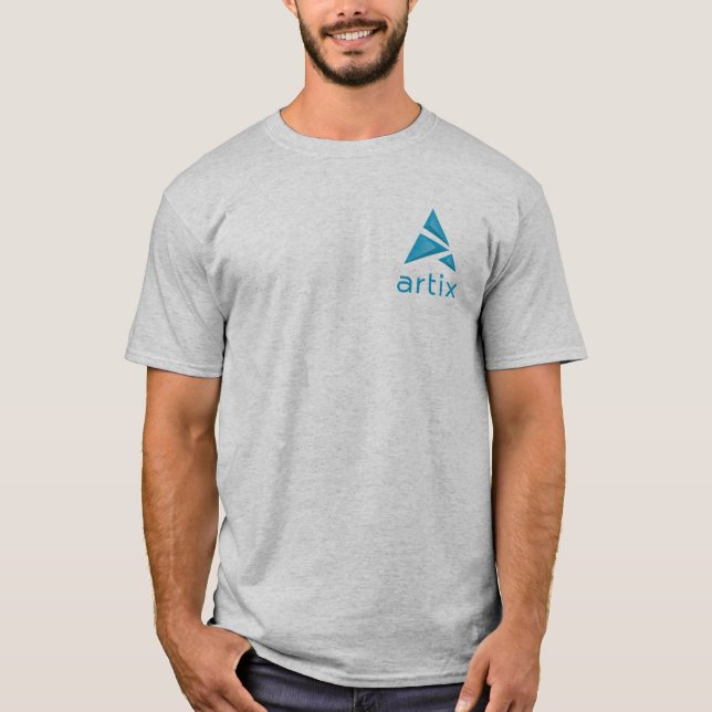 Artix logo brand left on chest gray T-Shirt (Front)
