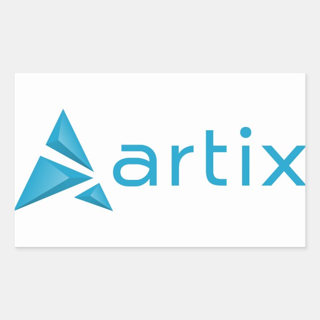 Artix logo brandname (horizontal) white background rectangular sticker (Front)