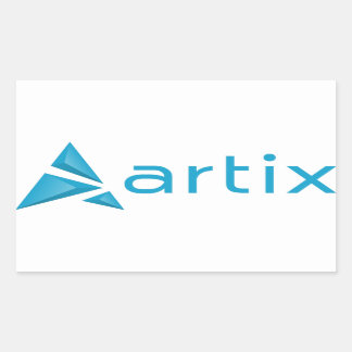 Artix logo brandname (horizontal) white background rectangular sticker