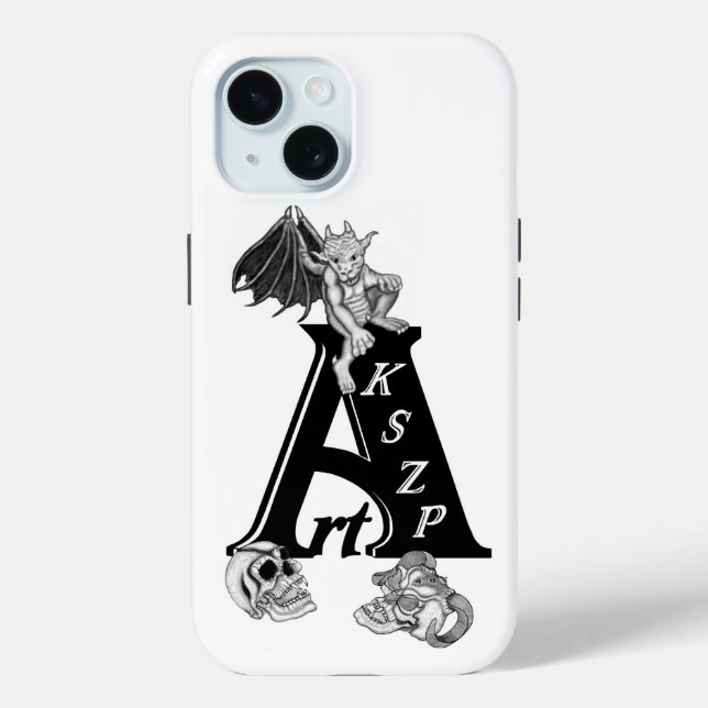 ArtKSZP Logo with Golem and Skull Case-Mate iPhone Case (Back)